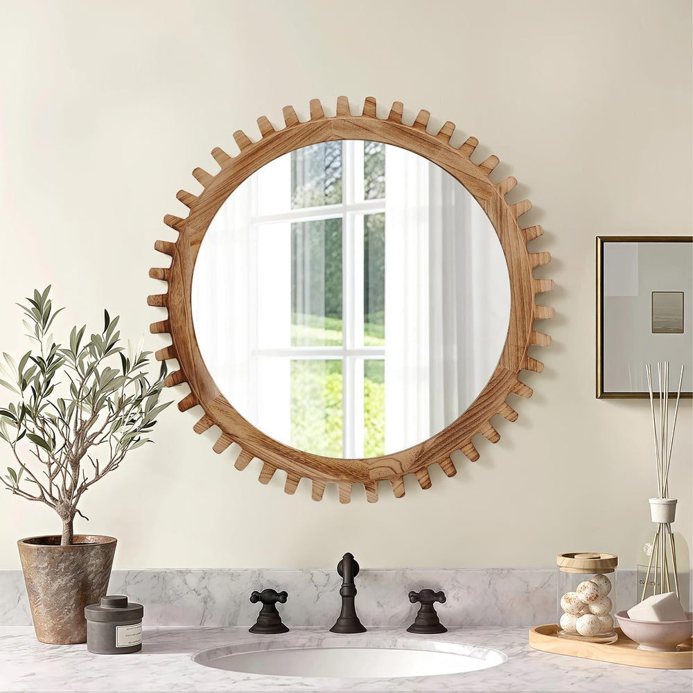 Rustic Farmhouse Circle Mirror - From Where - 