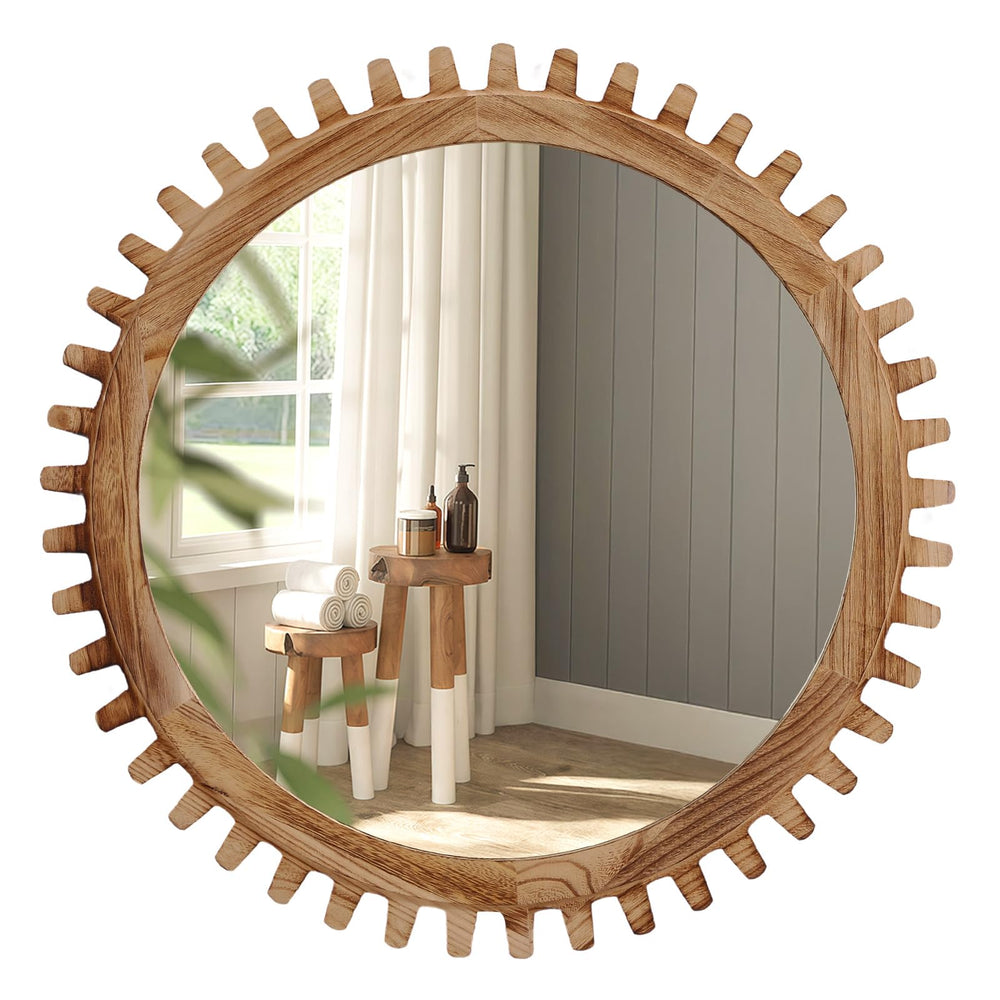 Rustic Farmhouse Circle Mirror - From Where - 