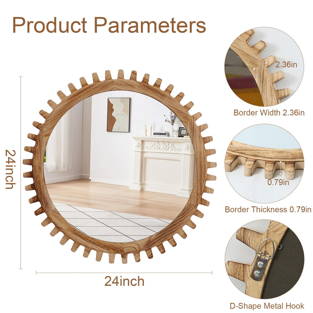 Rustic Farmhouse Circle Mirror - From Where - 