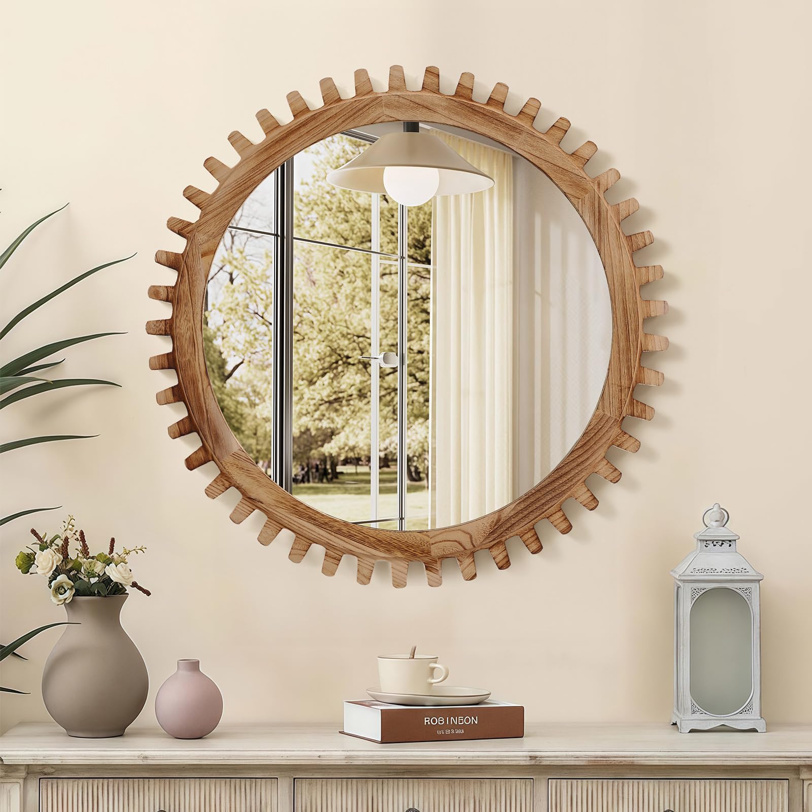 Rustic Farmhouse Circle Mirror - From Where - 