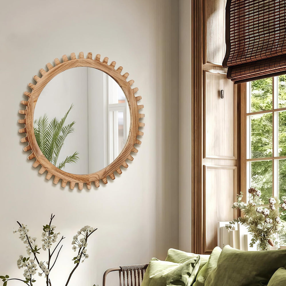 Rustic Farmhouse Circle Mirror - From Where - 
