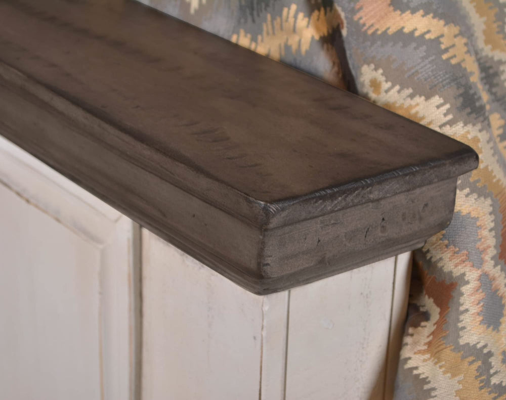 Rustic French Distressed Wood Panel Bed - From Where - 