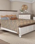 Rustic French Distressed Wood Panel Bed - From Where - 