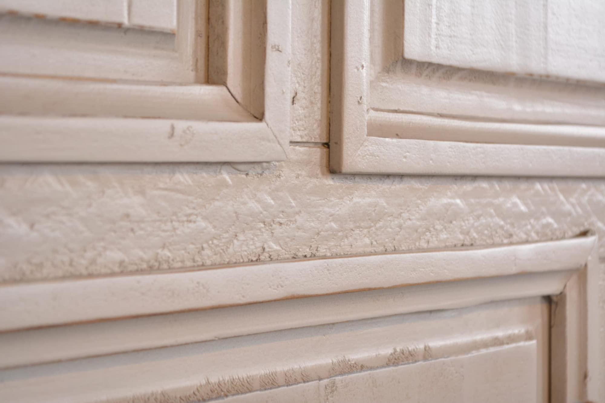 Rustic French Distressed Wood Panel Bed - From Where - 