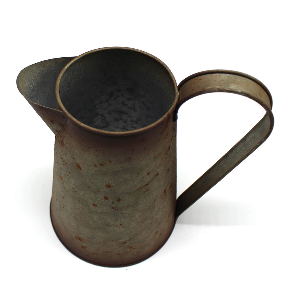 Rustic Galvanized Metal Milk Pitcher - From Where - 