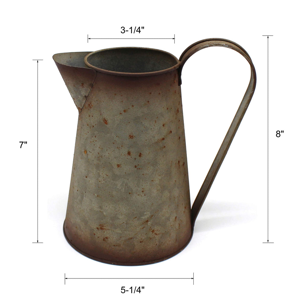 Rustic Galvanized Metal Milk Pitcher - From Where - 