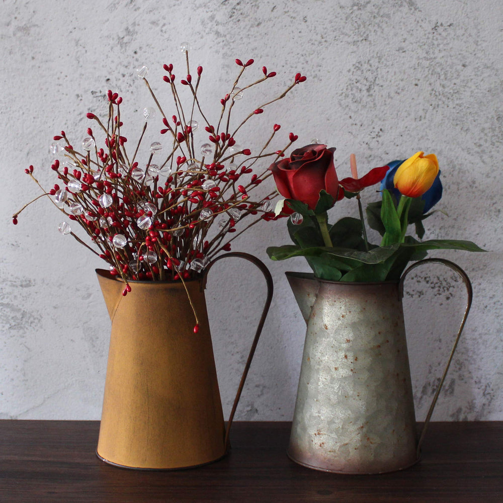 Rustic Galvanized Metal Milk Pitcher - From Where - 