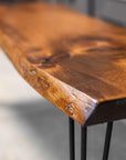Rustic Hairpin Leg Wood Bench - From Where - 