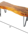 Rustic Hairpin Leg Wood Bench - From Where - 