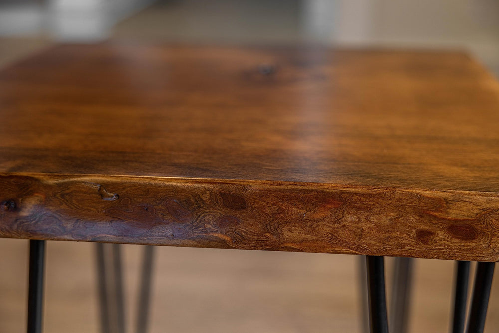 Rustic Hairpin Leg Wood Bench - From Where - 