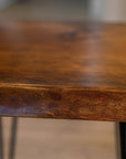 Rustic Hairpin Leg Wood Bench - From Where - 