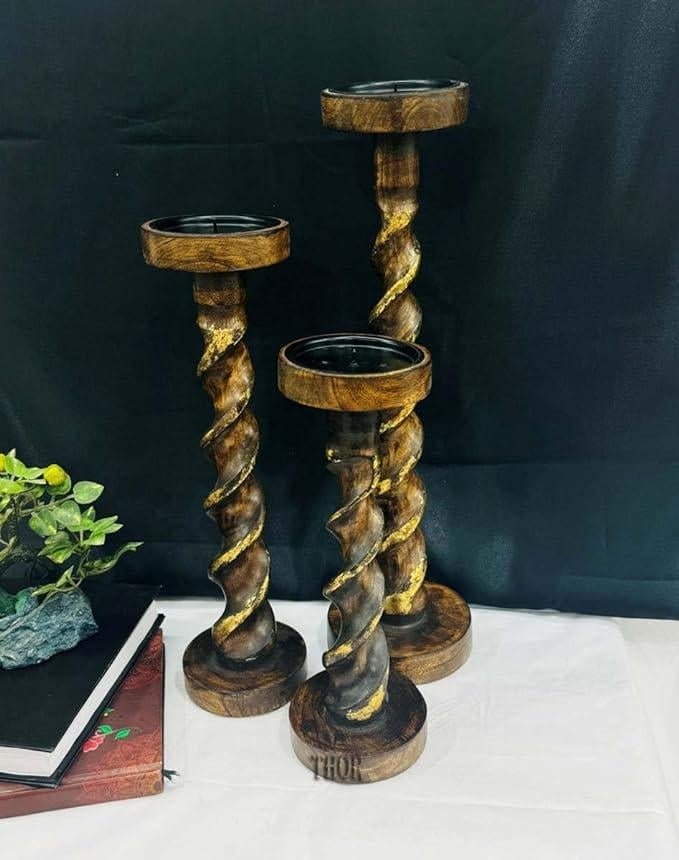 Rustic Wedding Candle Holder Set of 3 - From Where - 