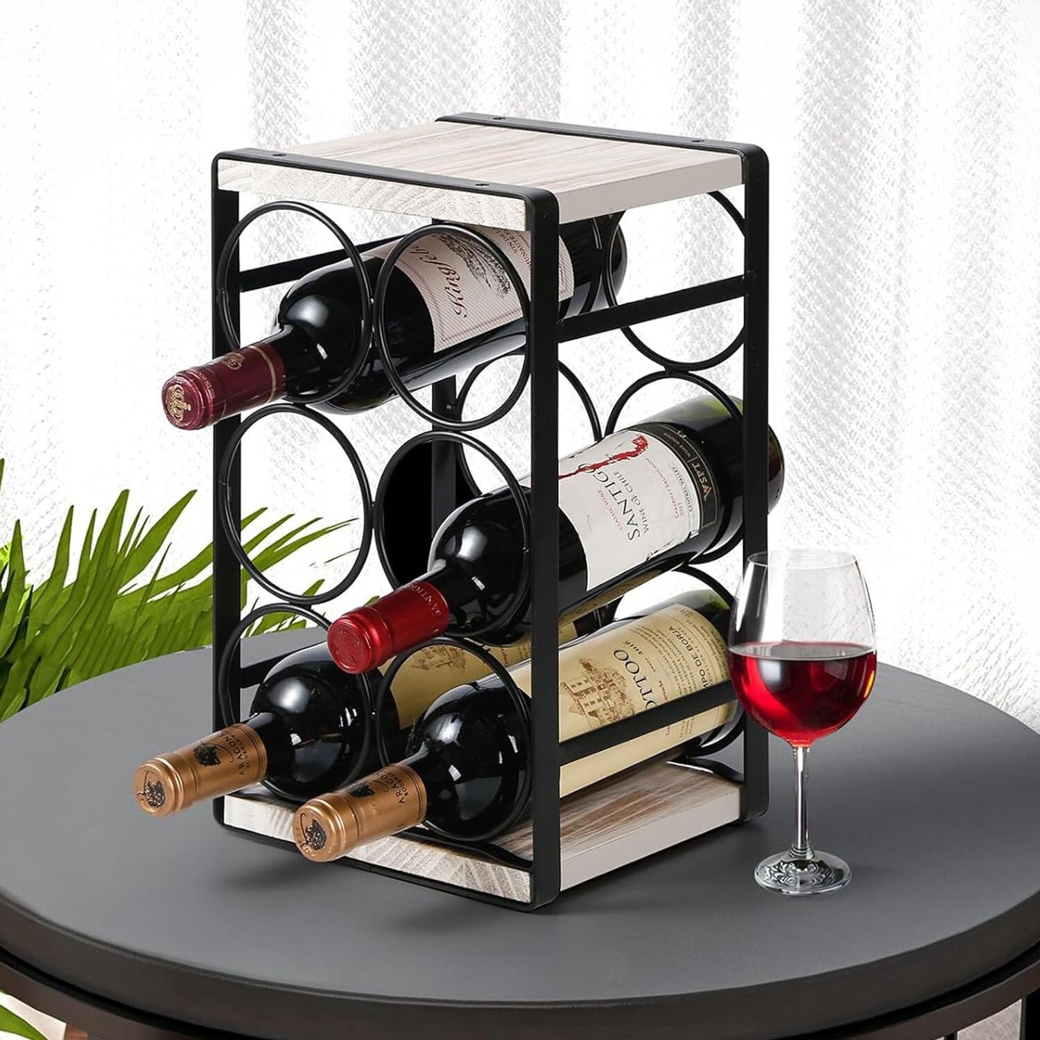 Rustic Wood Countertop Wine Rack - From Where - 