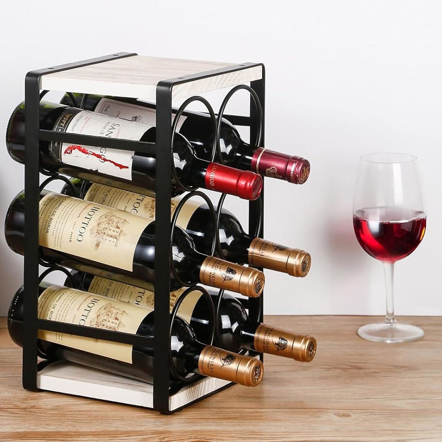 Rustic Wood Countertop Wine Rack - From Where - 
