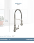 Weymouth One-Handle Pre-Rinse Spring Pulldown Kitchen Faucet
