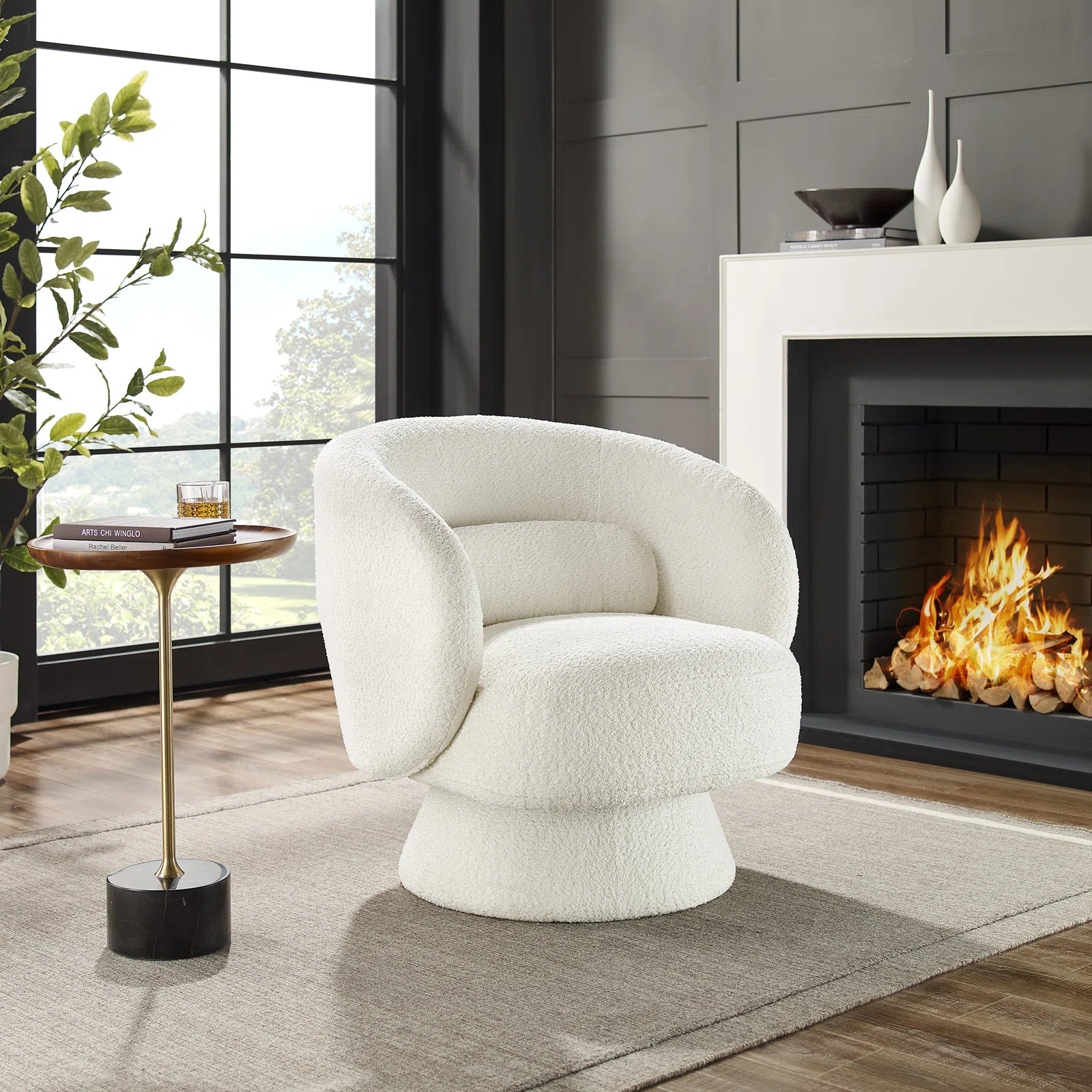 Saboor Swivel Accent Chair - From Where - 