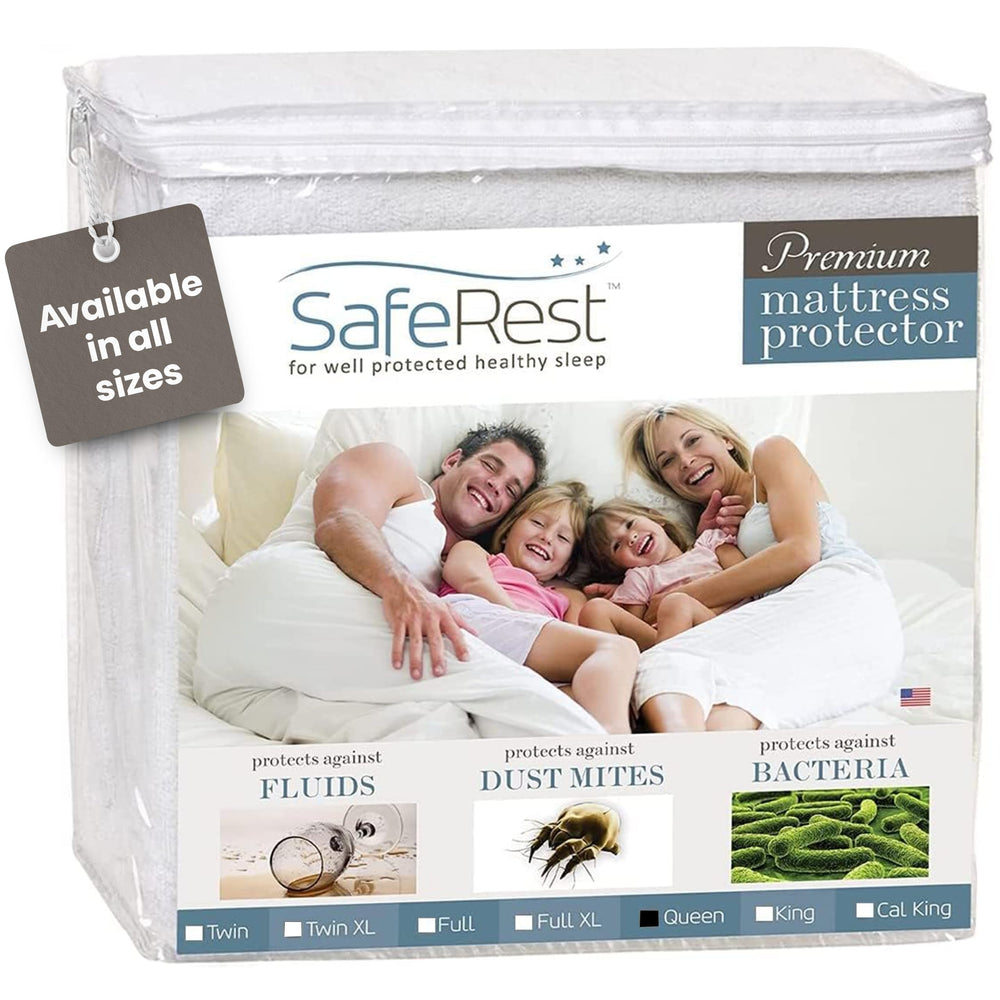 SafeRest Waterproof Queen Size Mattress Protector - From Where - 