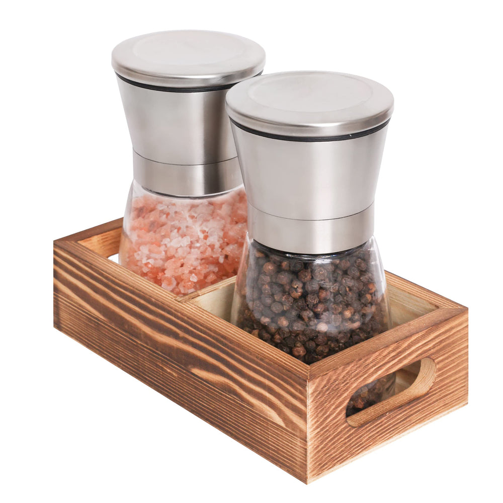 Salt and Pepper Set with Wood Tray - From Where - 