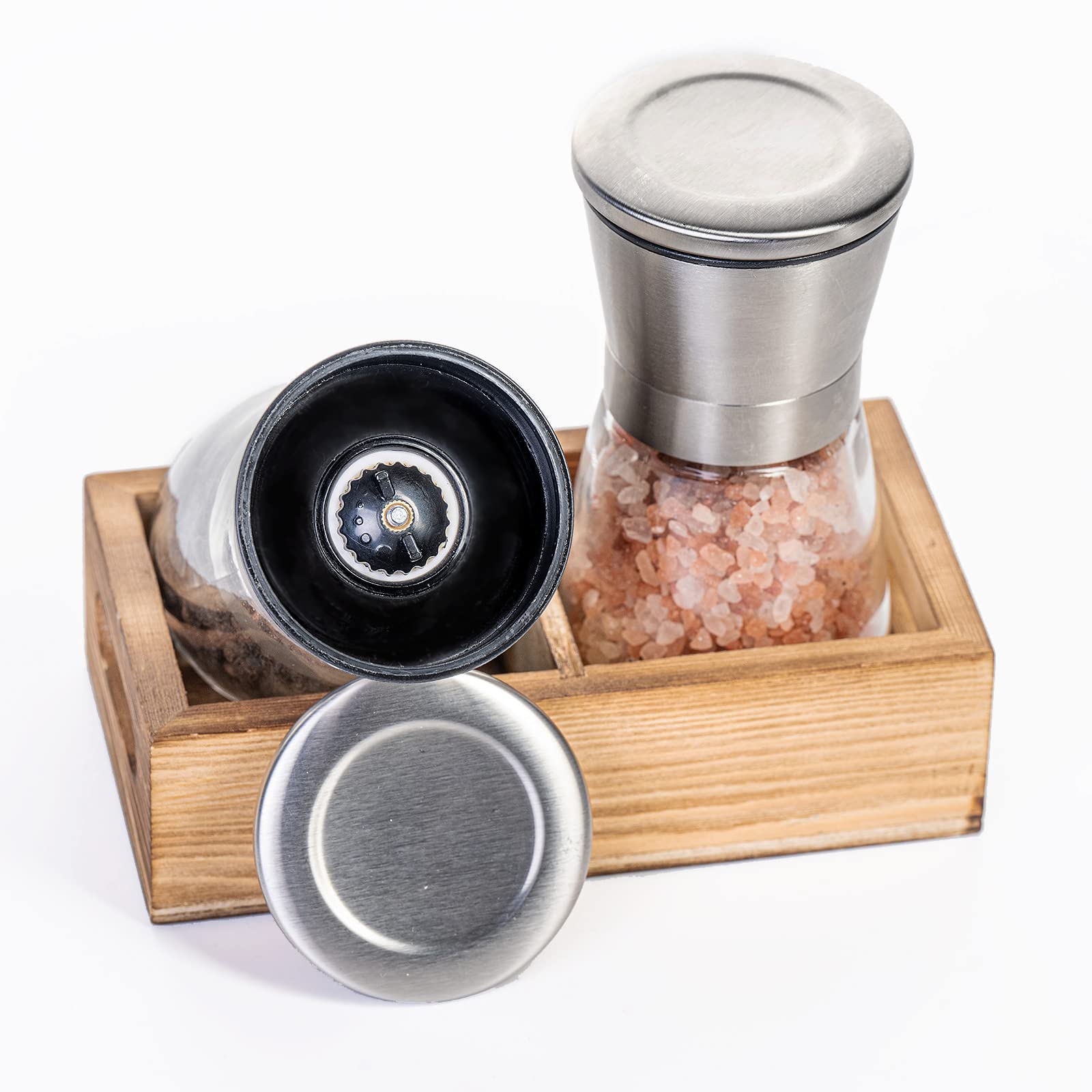Salt and Pepper Set with Wood Tray - From Where - 