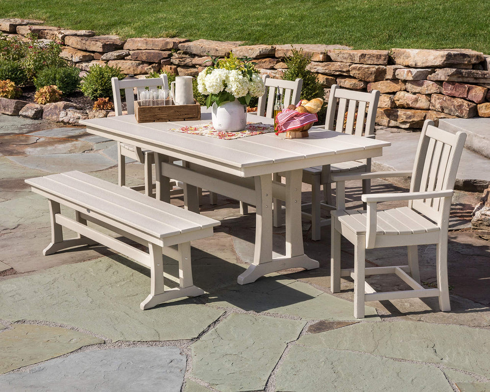Sand 6 - Piece Farmhouse Dining Set - From Where - 