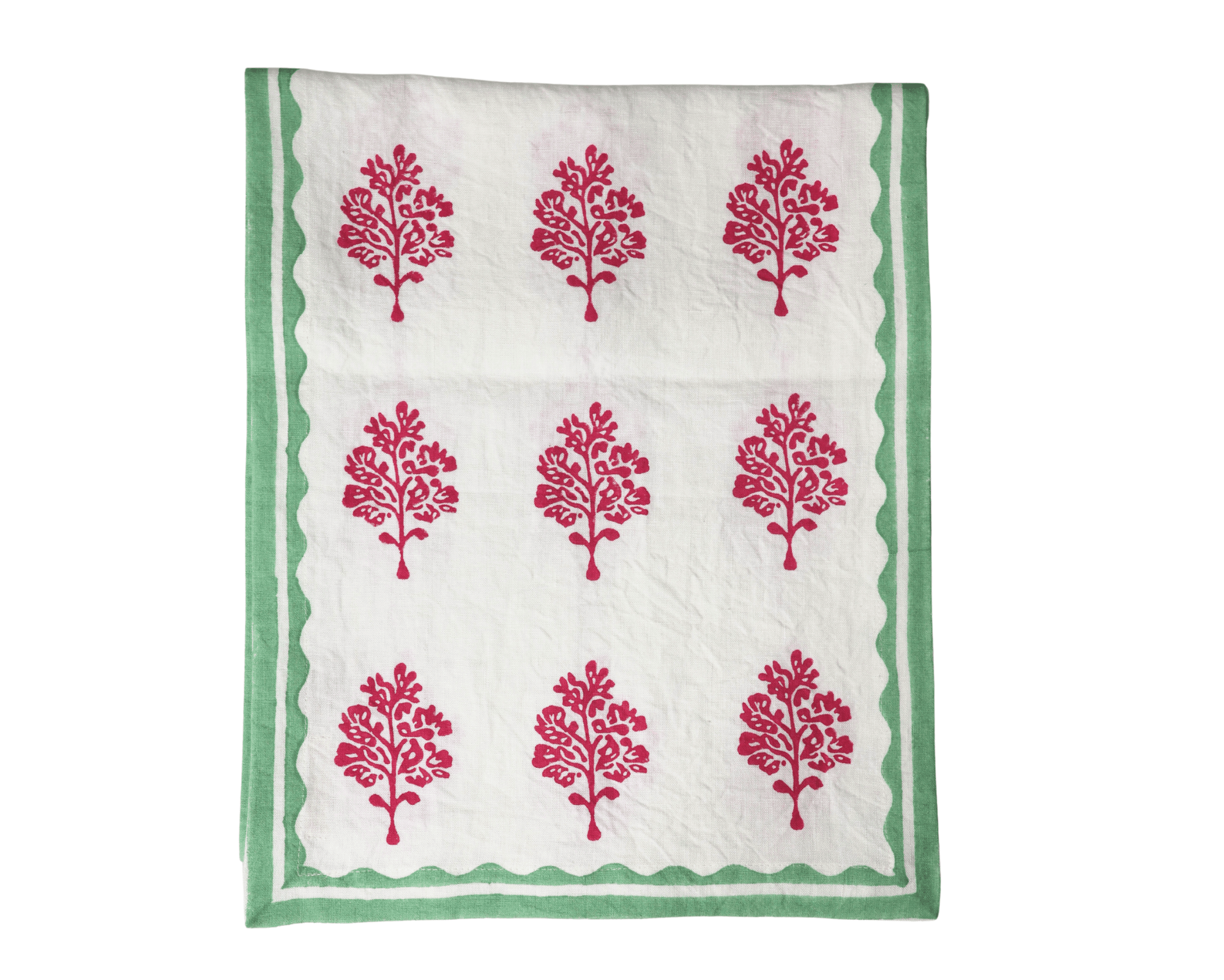 Sara Pure Linen Hand - Printed Table Runner - From Where Finds - 
