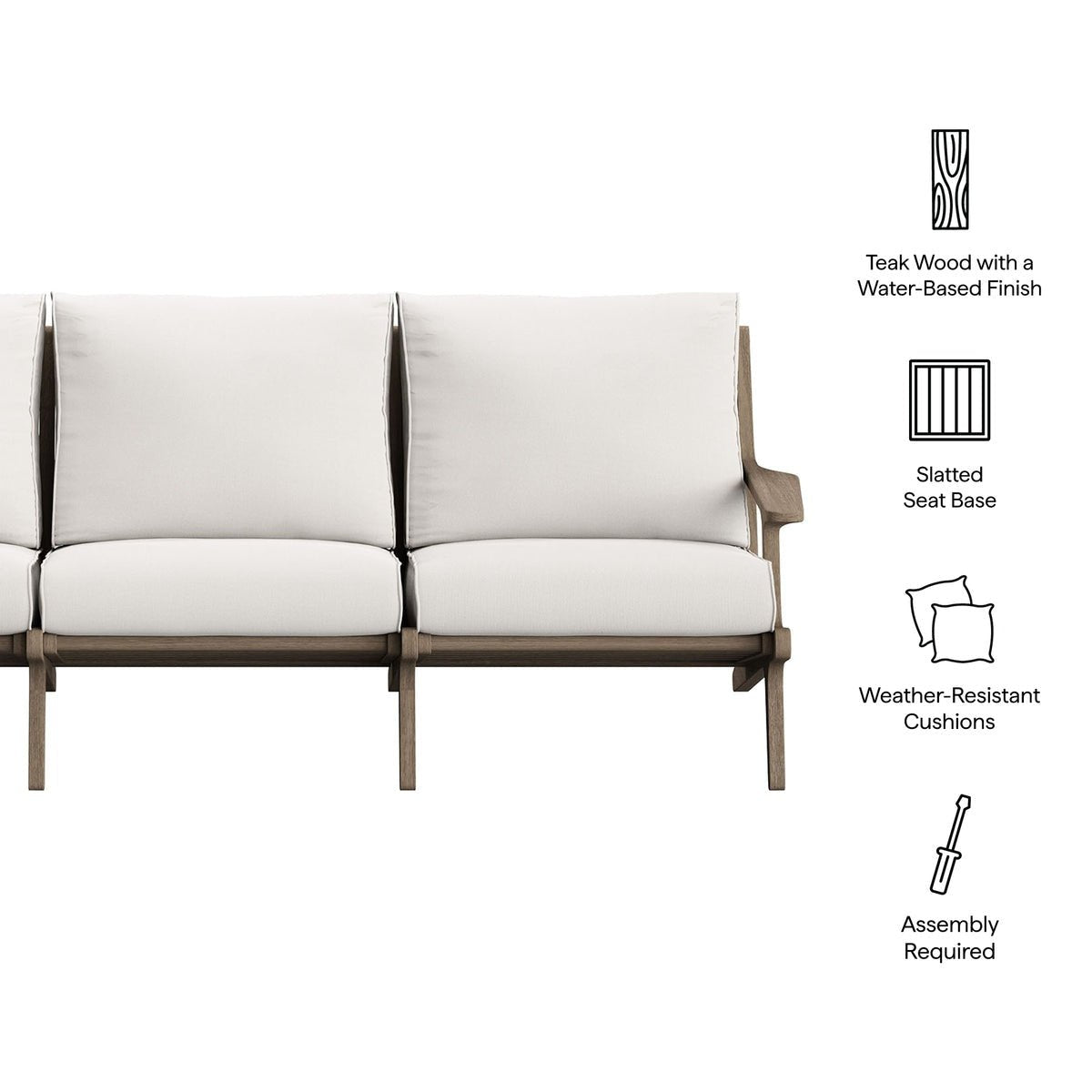 Saratoga Outdoor Teak Sofa - From Where Finds - 