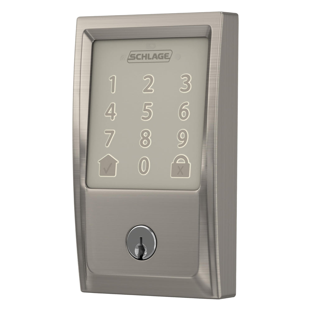 Schlage Encode Smart Wi - Fi Deadbolt with Century Trim in Satin Nickel - From Where - 
