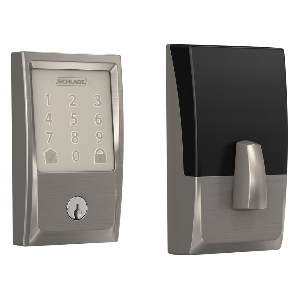 Schlage Encode Smart Wi - Fi Deadbolt with Century Trim in Satin Nickel - From Where - 