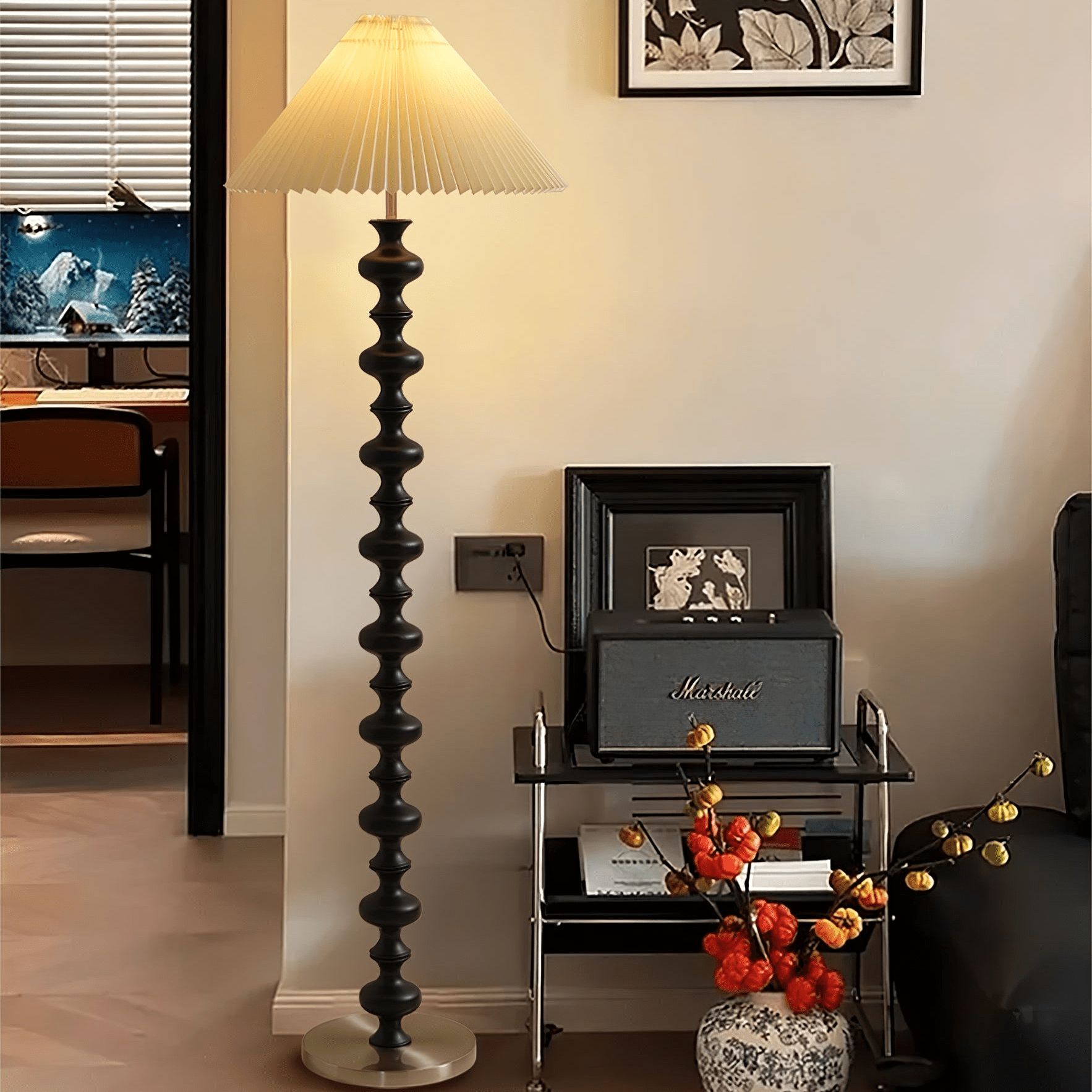 Sculpted Rhythm Wood Floor Lamp - From Where - 