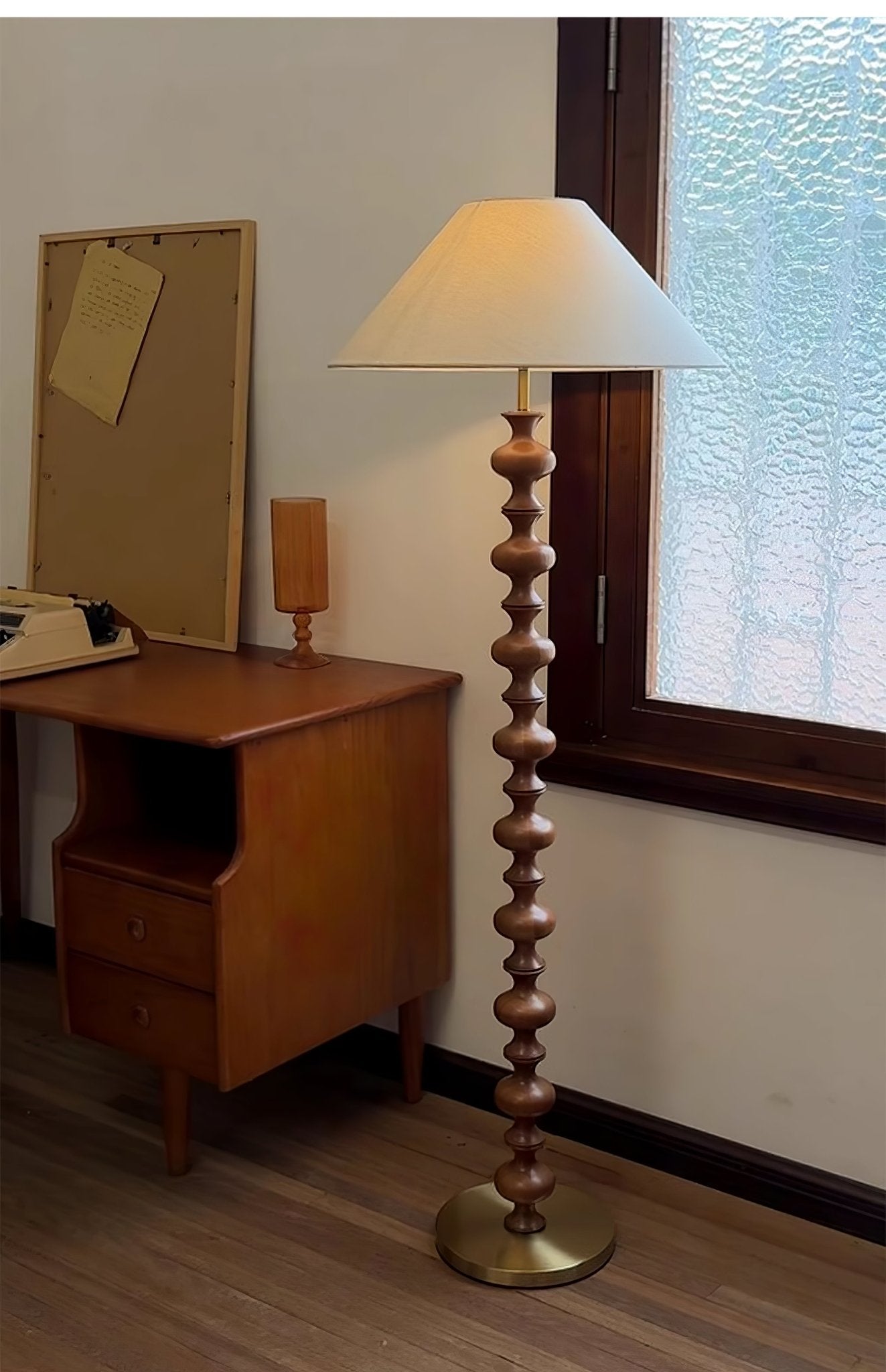 Sculpted Rhythm Wood Floor Lamp - From Where - 