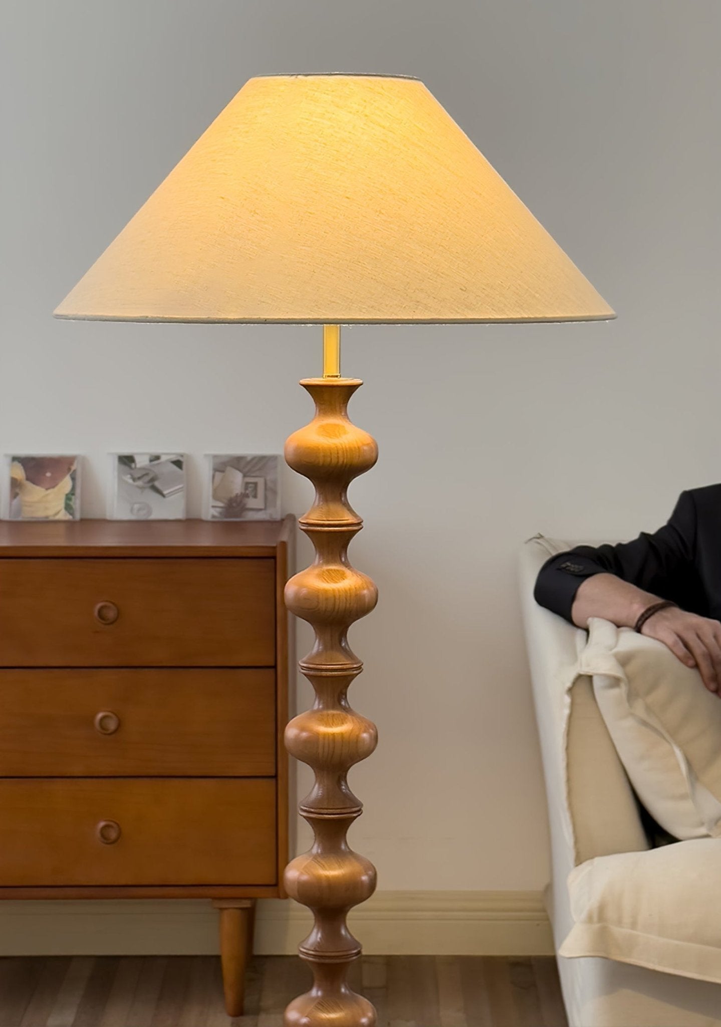 Sculpted Rhythm Wood Floor Lamp - From Where - 