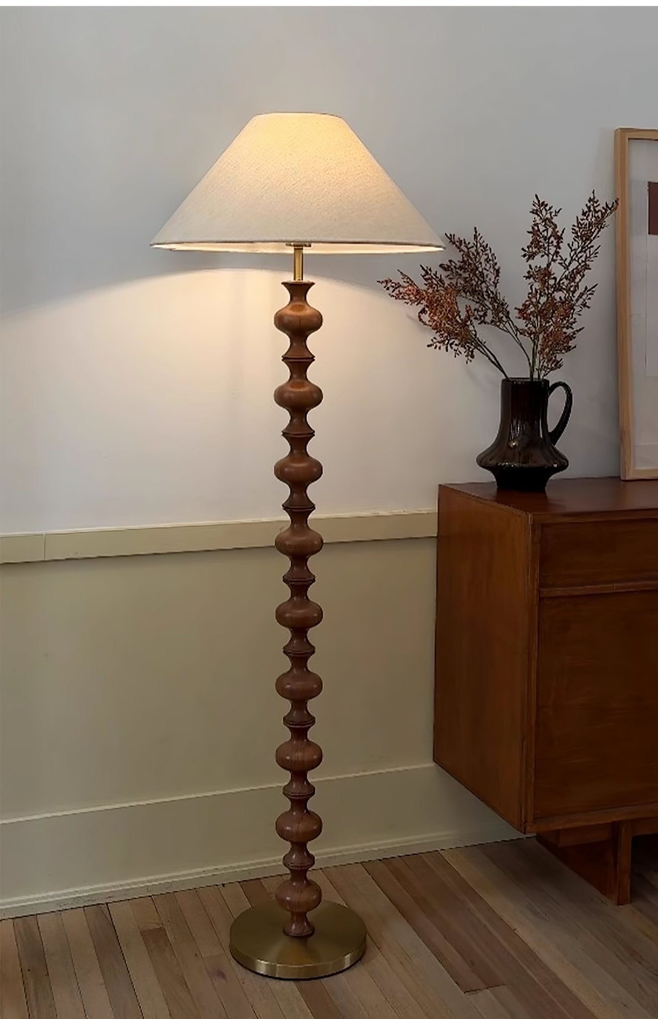 Sculpted Rhythm Wood Floor Lamp - From Where - 