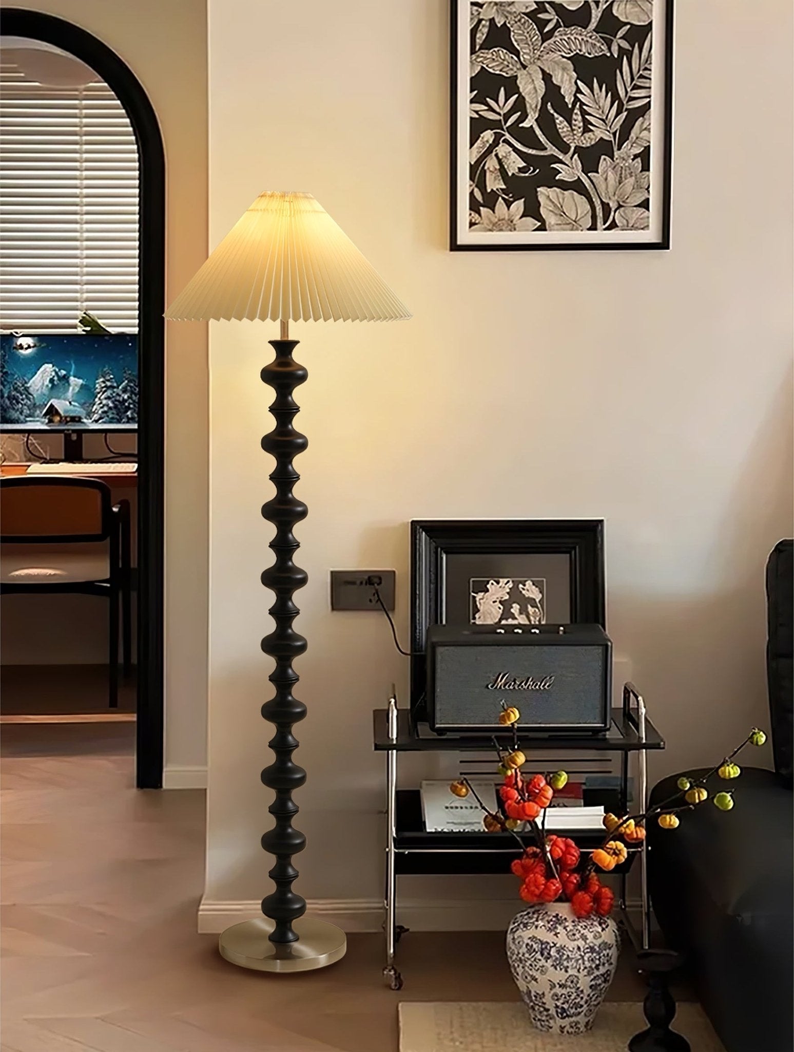 Sculpted Rhythm Wood Floor Lamp - From Where - 