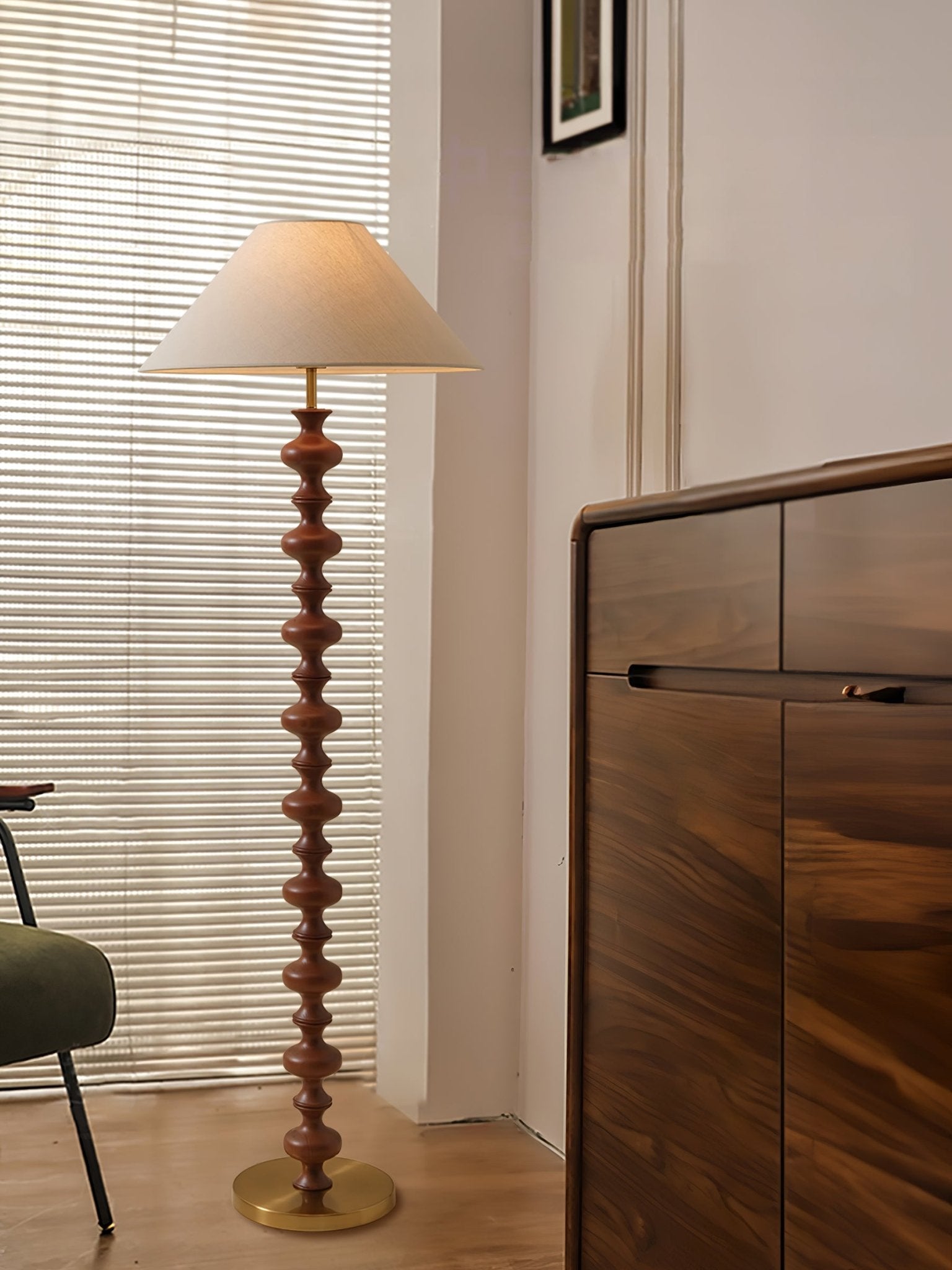 Sculpted Rhythm Wood Floor Lamp - From Where - 