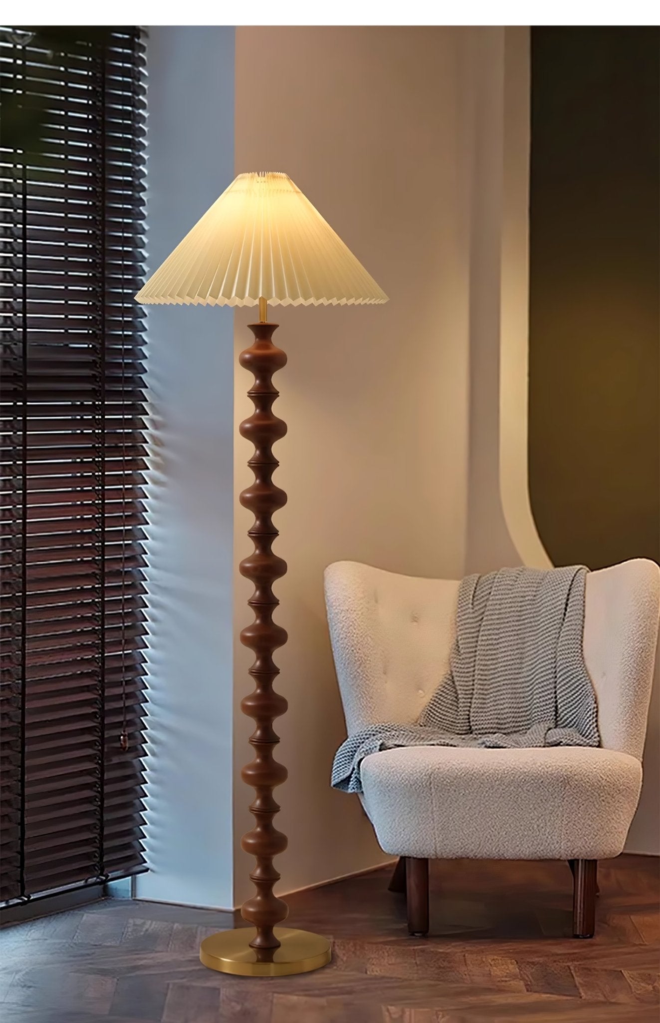 Sculpted Rhythm Wood Floor Lamp - From Where - 
