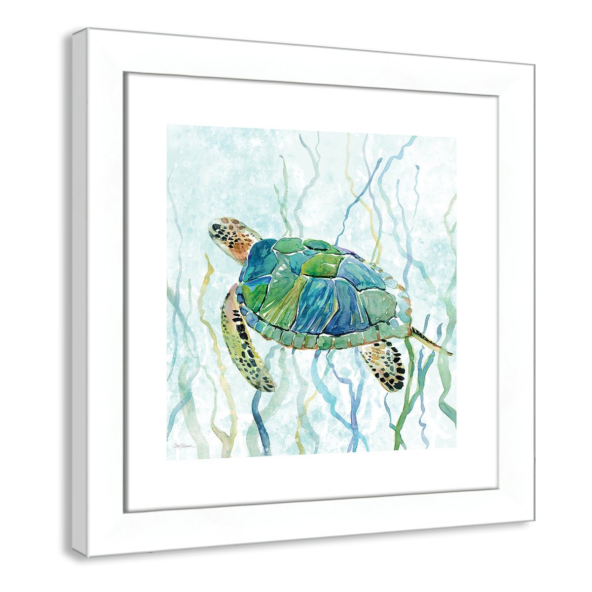 Sea Turtle Swim II Painting Print - From Where - 