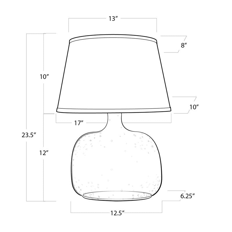 Seeded Glass Table Lamp - From Where - 