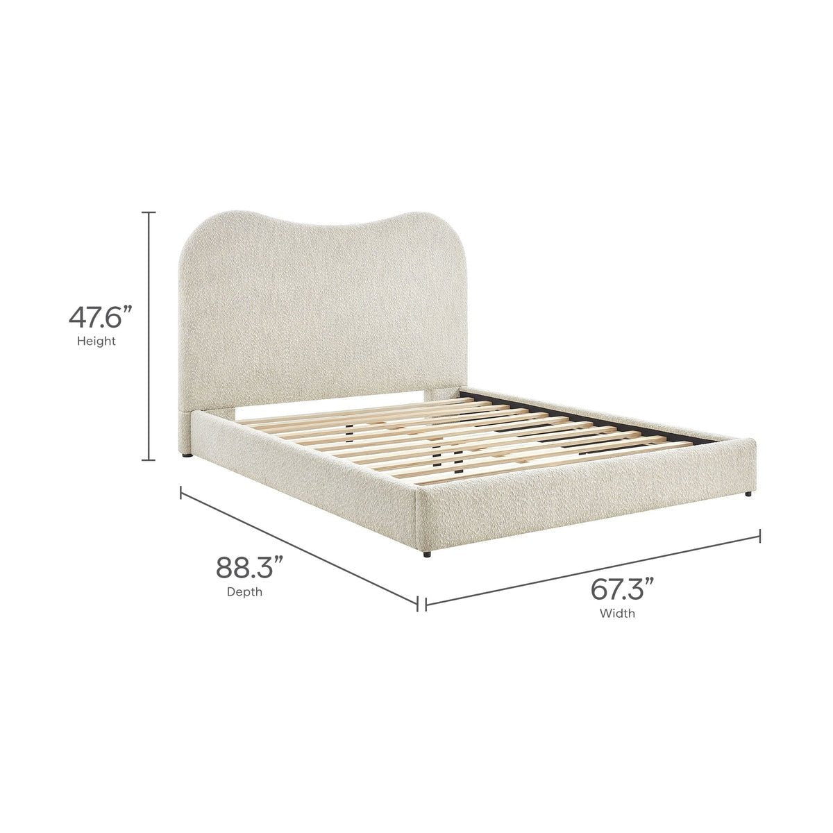 Seluna Boucle Queen Platform Bed - From Where Finds - 