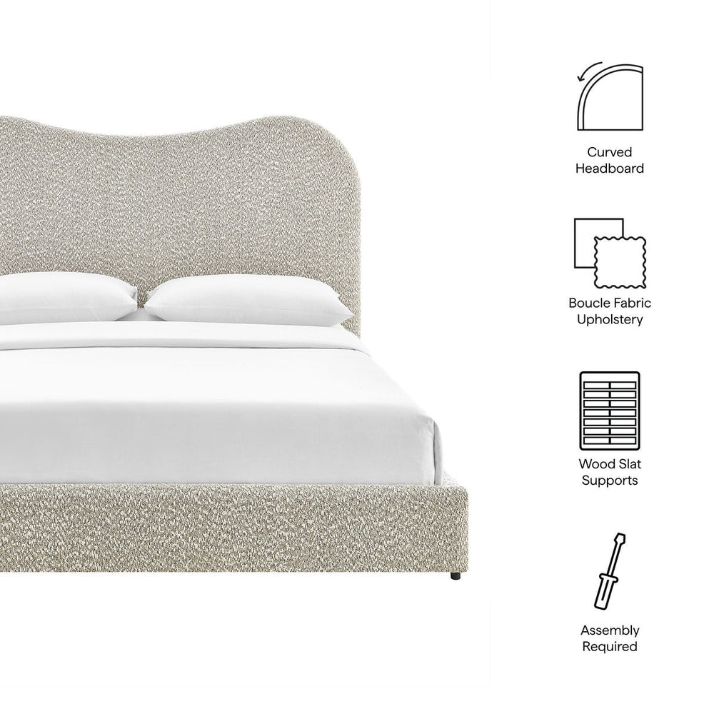 Seluna Boucle Queen Platform Bed - From Where Finds - 