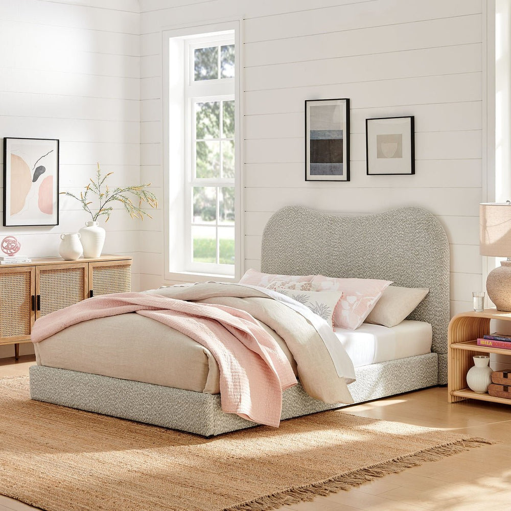 Seluna Boucle Queen Platform Bed - From Where Finds - 