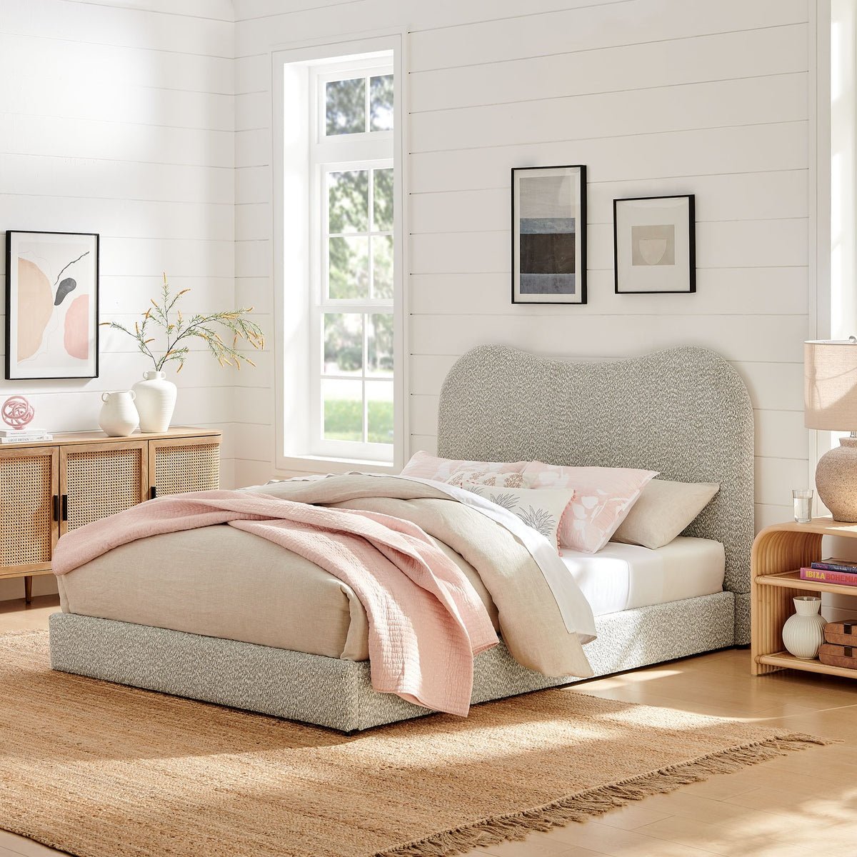 Seluna Boucle Queen Platform Bed - From Where Finds - 