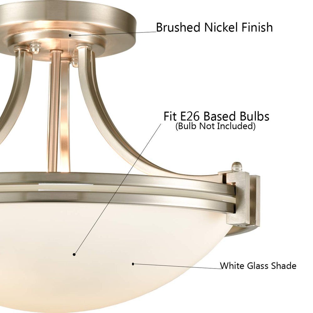 Semi Flush Glass Mount Ceiling Light - From Where - 