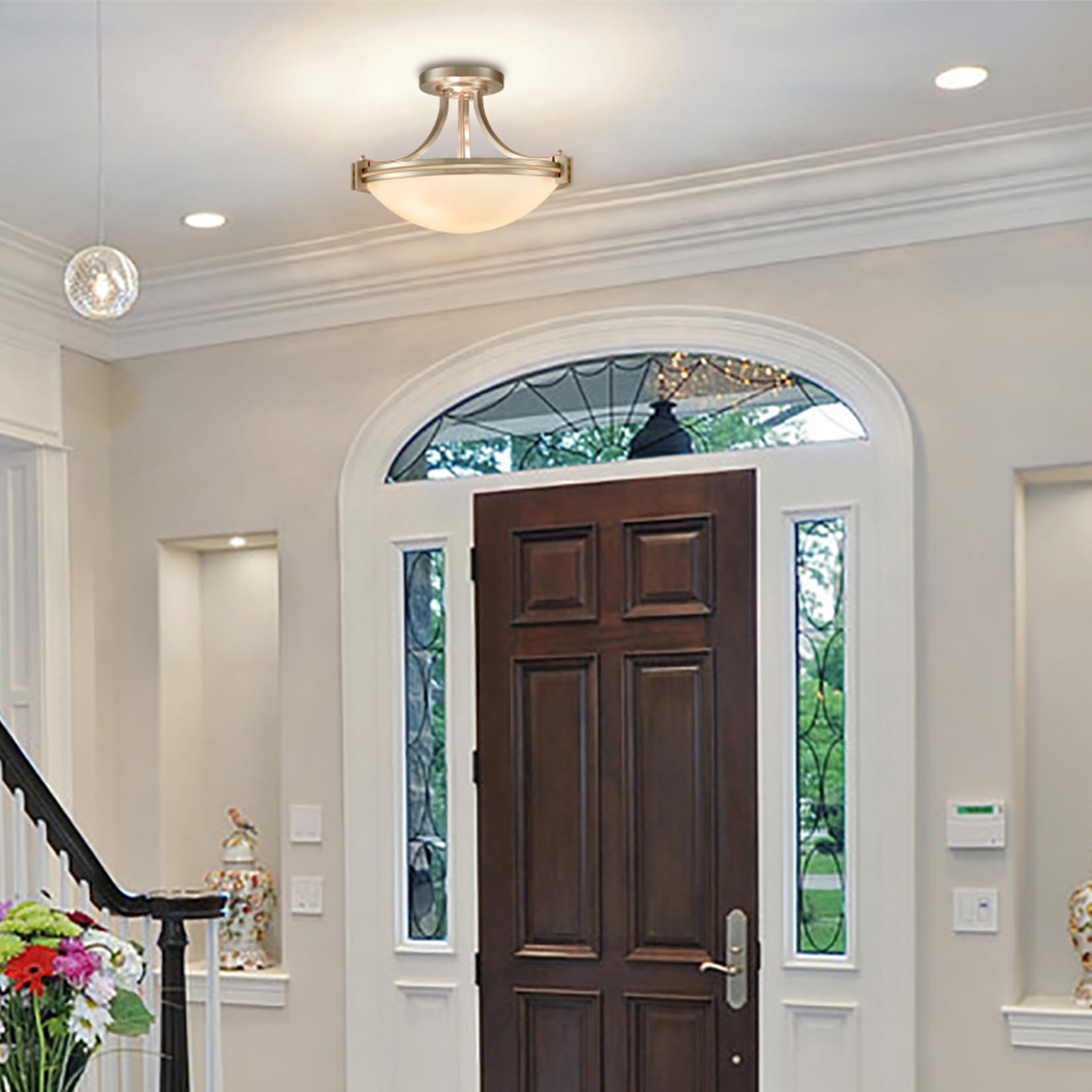 Semi Flush Glass Mount Ceiling Light - From Where - 