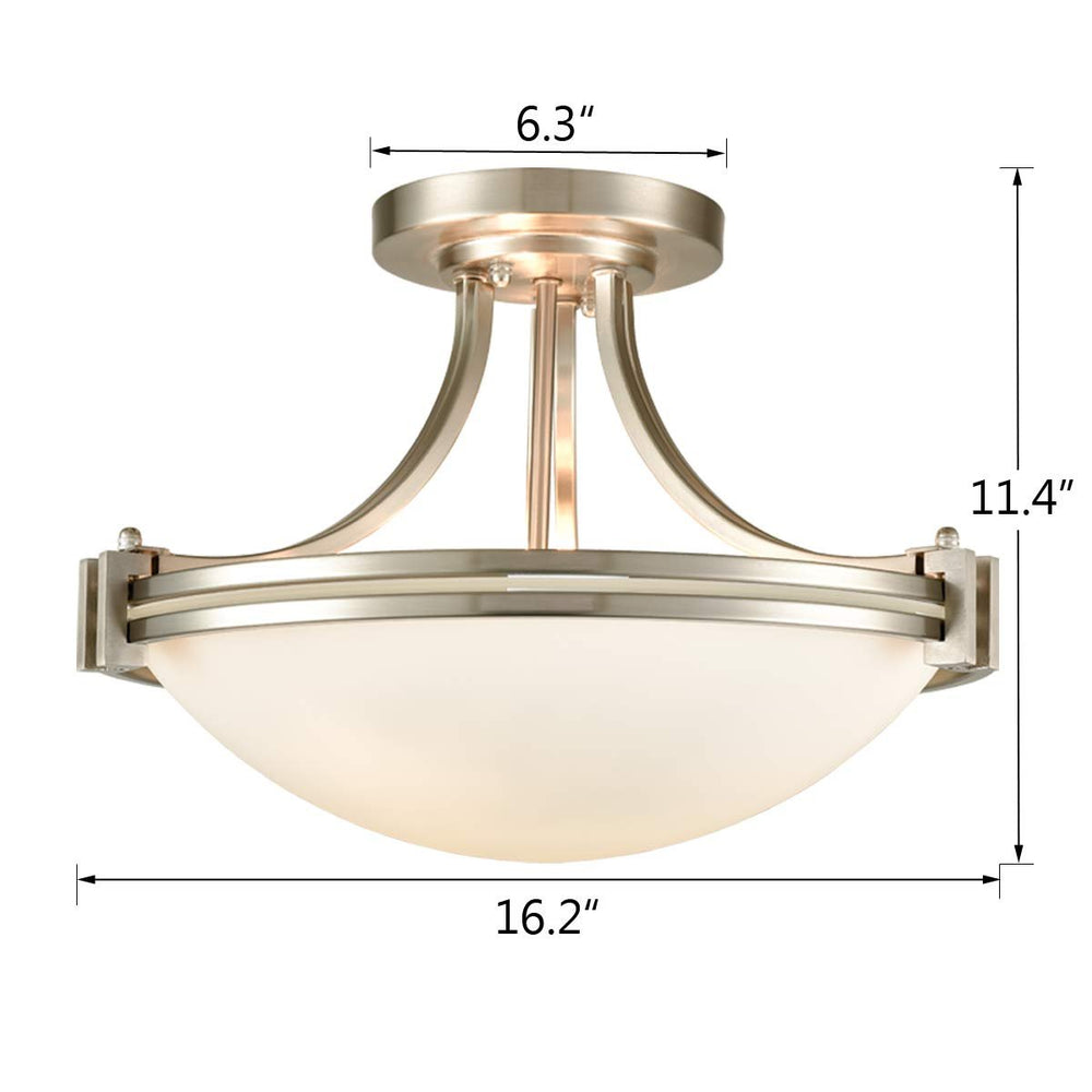 Semi Flush Glass Mount Ceiling Light - From Where - 
