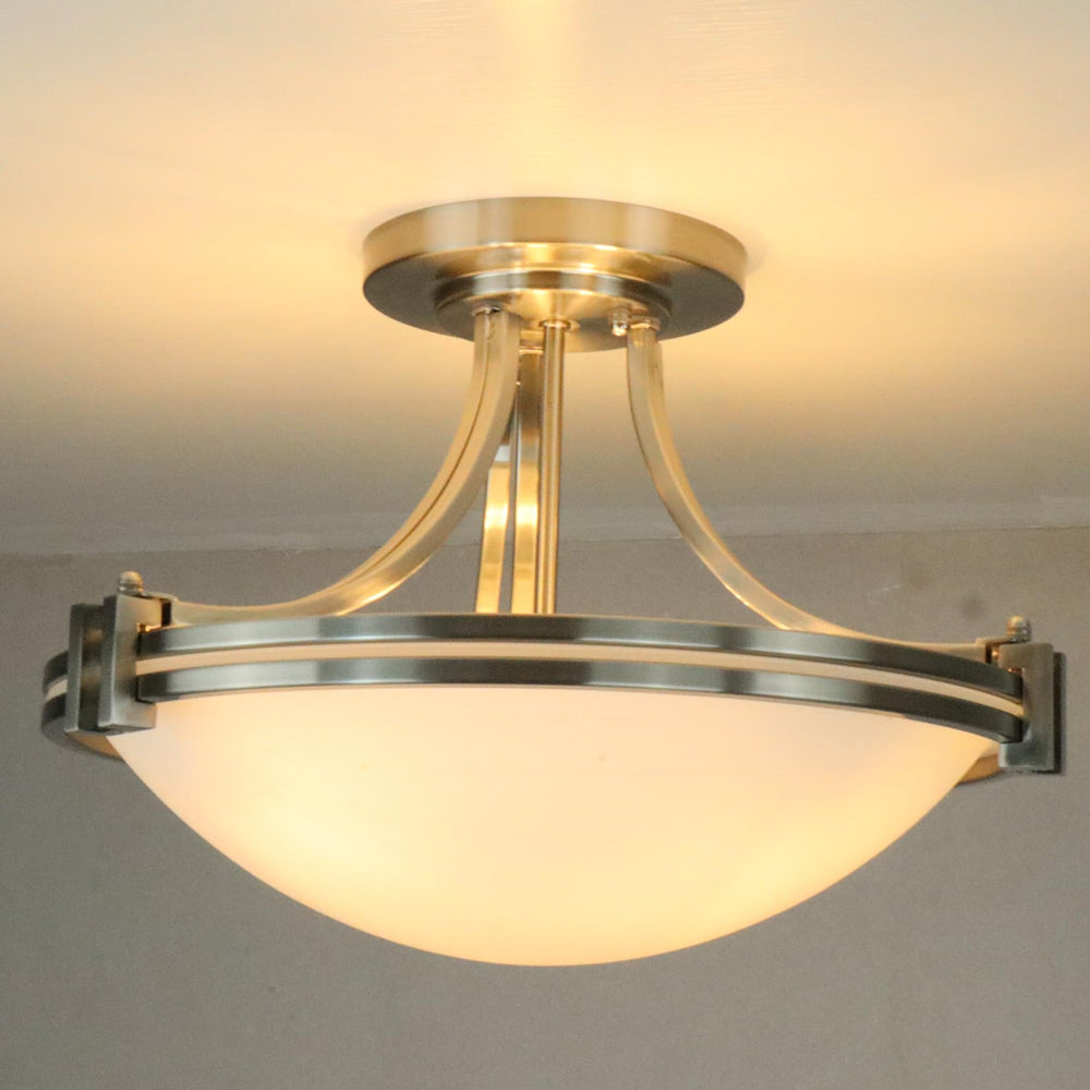 Semi Flush Glass Mount Ceiling Light - From Where - 