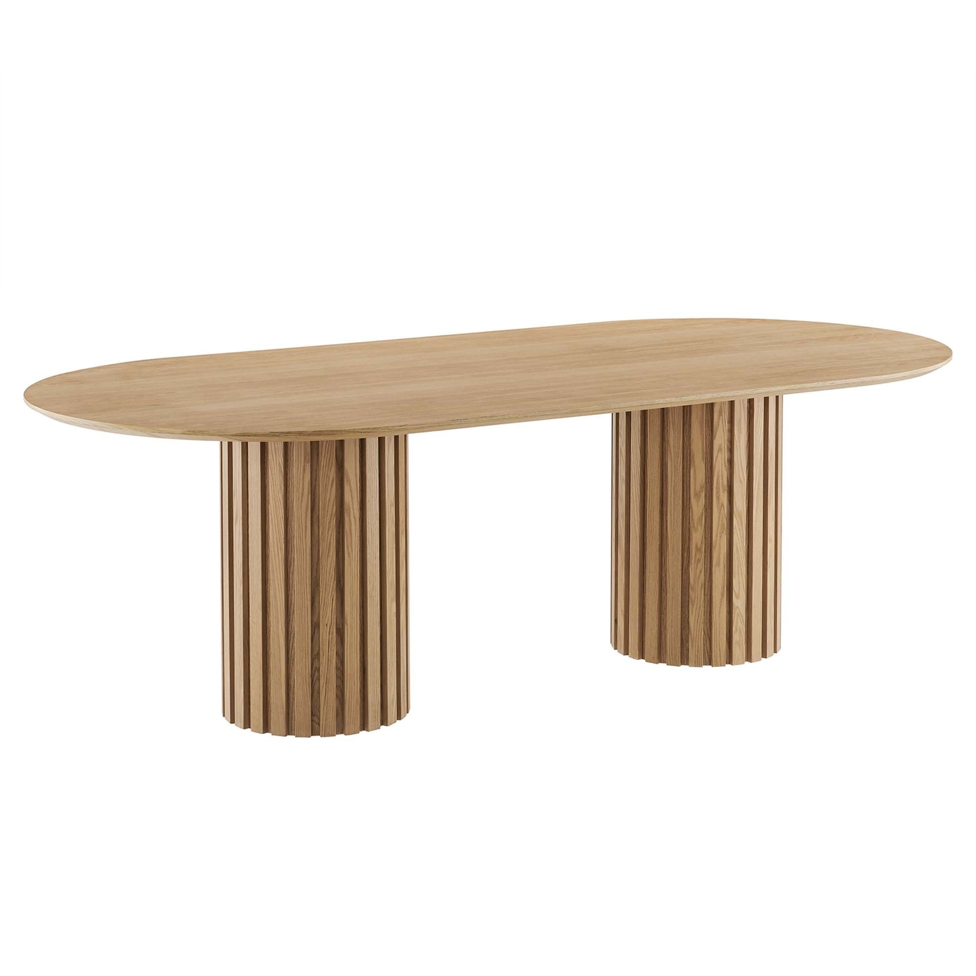 Senja 95" Oval Oak Dining Table - From Where Finds - 