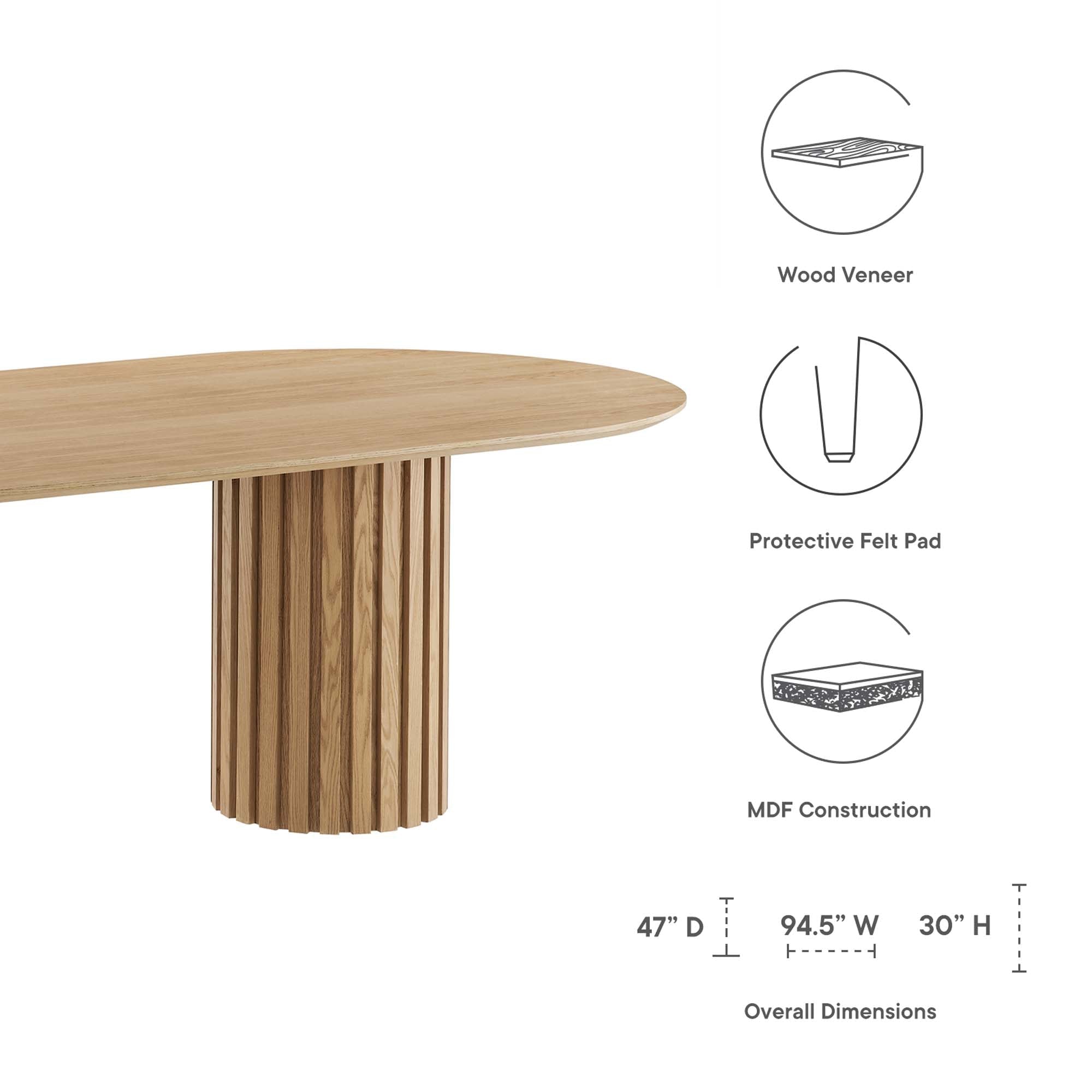 Senja 95" Oval Oak Dining Table - From Where Finds - 