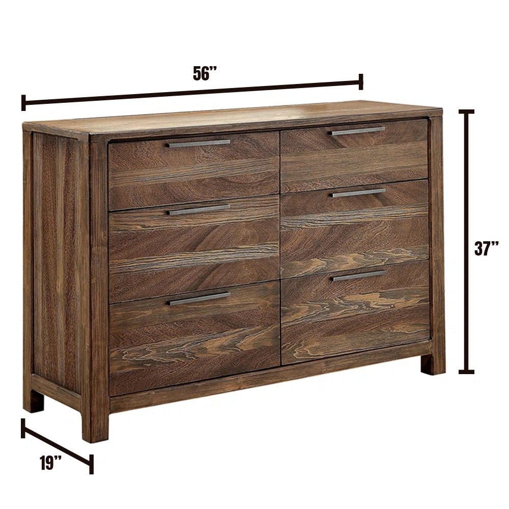 Serafina 6 - Drawer Dresser with Mirror - From Where - 