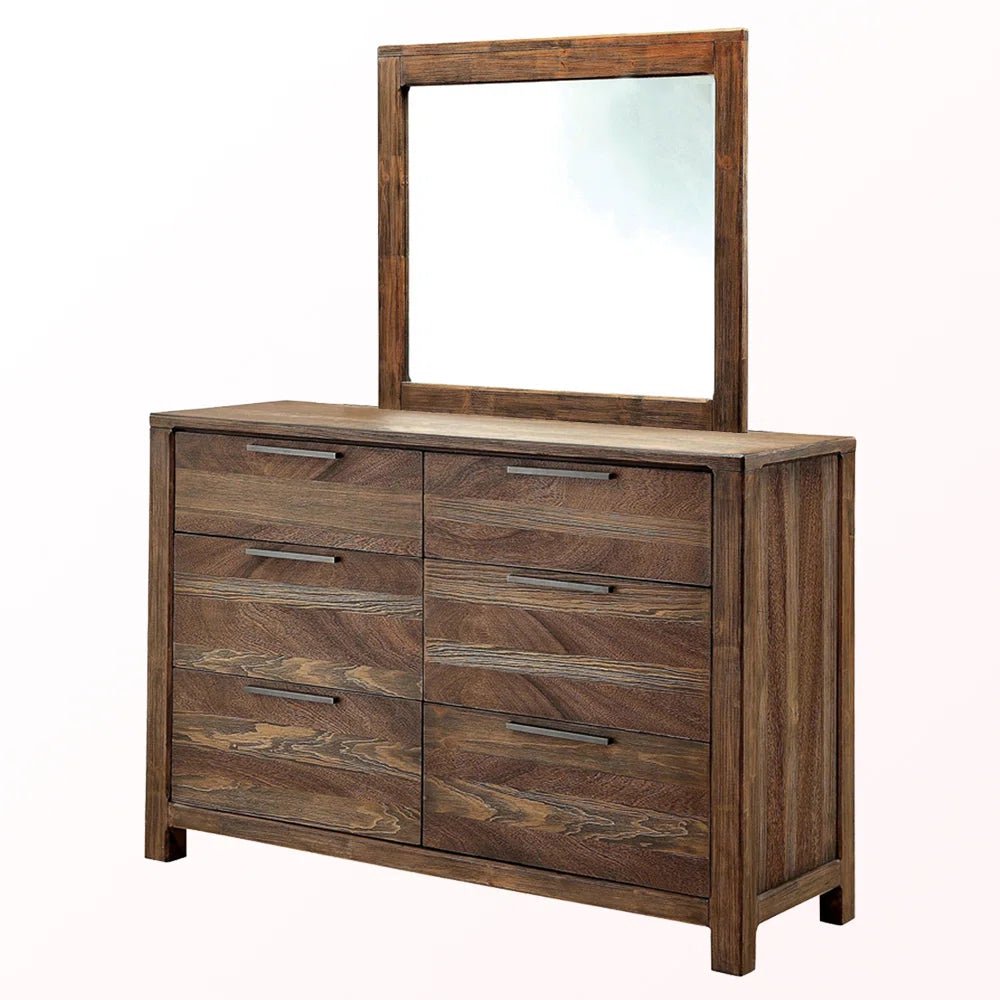 Serafina 6 - Drawer Dresser with Mirror - From Where - 