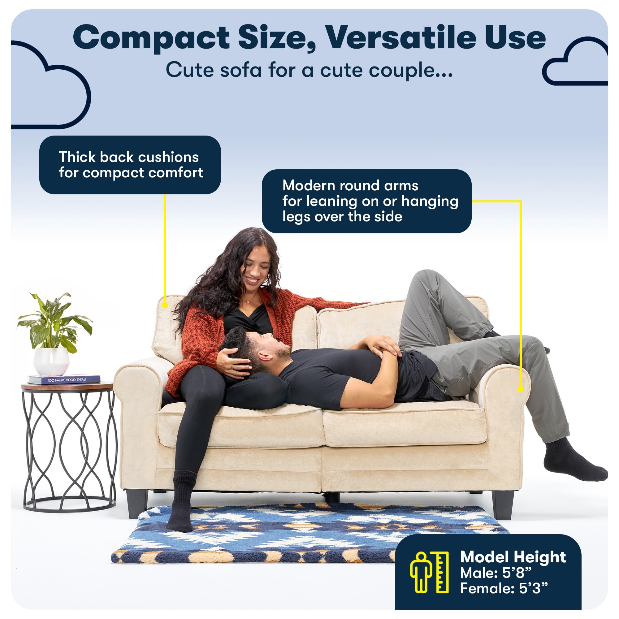 Serta Copenhagen Rolled Arm Sofa - From Where - 